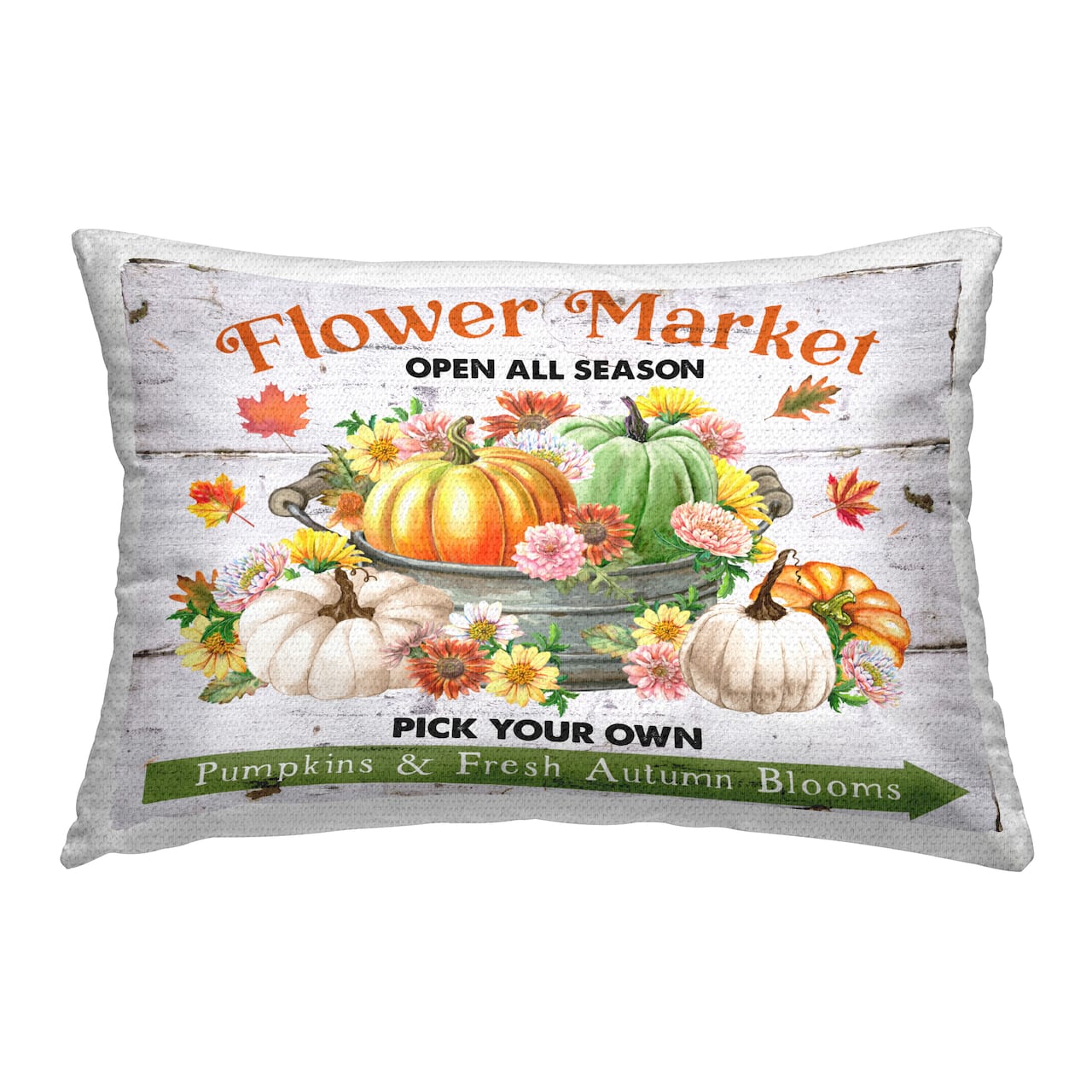 Stupell Industries Autumn Flower Market Outdoor Printed Pillow